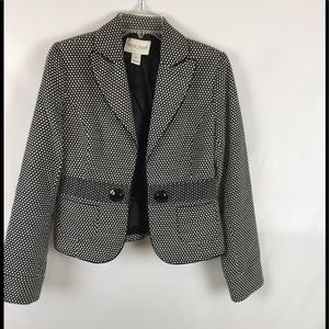White House Black Market  Black/White Jacket Sz 4